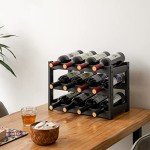 VASMIA Sturdy Black Wine Rack for Storage