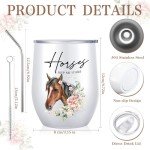 Horse-Themed Wine Tumbler Gift Set - 3 Pcs