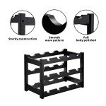 VASMIA Sturdy Black Wine Rack for Storage