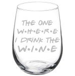 Funny Stemless Wine Glass for Friends (17 oz)