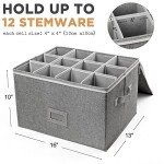 Stackable Wine Glass Storage Box with Dividers