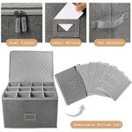Stackable Wine Glass Storage Box with Dividers