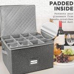 Stackable Wine Glass Storage Box with Dividers