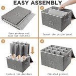 Stackable Wine Glass Storage Box with Dividers