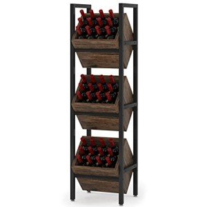 Tribesigns 3-Tier Wooden Freestanding Wine Rack