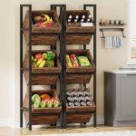Tribesigns 3-Tier Wooden Freestanding Wine Rack