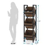 Tribesigns 3-Tier Wooden Freestanding Wine Rack