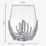 Set of 2 Stemless Skeleton Wine Glasses