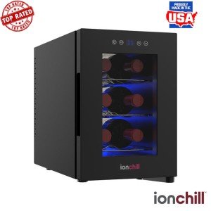 6-Bottle Wine Cooler with Temp Control & LED Display