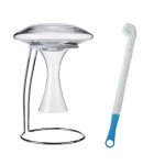 Lily's Home Wine Decanter Drying Stand and Brush