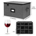 Mayniu Stackable Wine Glass Storage Cases - 2 Pack