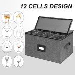 Mayniu Stackable Wine Glass Storage Cases - 2 Pack