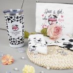 Cow Print Wine Accessories Gift Set for Women