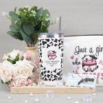 Cow Print Wine Accessories Gift Set for Women