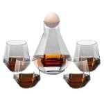 Elegant Black Glass Wine Decanter Set with Glasses