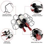 Black Metal Honeycomb Wine Rack for 9 Bottles