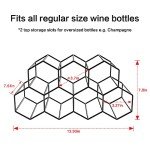 Black Metal Honeycomb Wine Rack for 9 Bottles