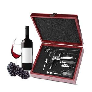 Mahogany Wine Opener Set with Accessories Gift Box