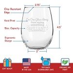 Set of 4 Funny Stemless Wine Glasses