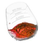 Set of 4 Funny Stemless Wine Glasses