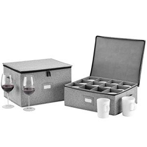 Stackable Wine Glass Storage Case - Set of 2