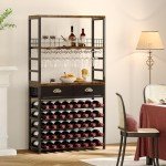 Homeiju 6-Tier Wine Cabinet with Storage Drawer