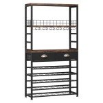 Homeiju 6-Tier Wine Cabinet with Storage Drawer