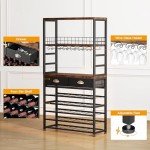 Homeiju 6-Tier Wine Cabinet with Storage Drawer