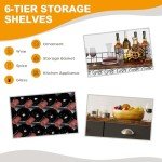 Homeiju 6-Tier Wine Cabinet with Storage Drawer