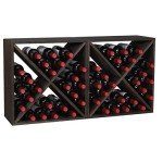 Stackable Rustic Wood Wine Rack for 48 Bottles