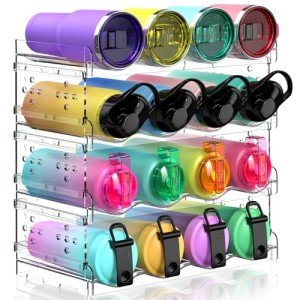 4-Tier Stackable Water Bottle Organizer for Wine
