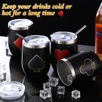 Casino-Themed Stainless Steel Wine Tumblers Set