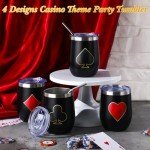 Casino-Themed Stainless Steel Wine Tumblers Set