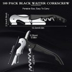 Double Hinged Waiter's Corkscrew Wine Opener - 100 Pack