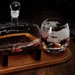 NutriChef 750ml Glass Whiskey Decanter Set