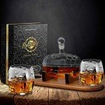 NutriChef 750ml Glass Whiskey Decanter Set