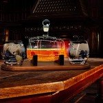 NutriChef 750ml Glass Whiskey Decanter Set