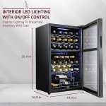 33-Bottle Wine Cooler with Lock and Temp Control