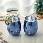 Vibrant Blue Stemless Wine Glass Set of 2