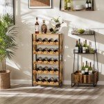 20-Bottle Freestanding Wooden Top Wine Rack