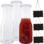 3-Pack Glass Carafe Set with Lids, 34 Oz