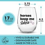 Funny Horse-Themed Stemless Wine Glass Set