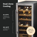 25-Bottle Dual-Zone Wine Cooler Mini Fridge