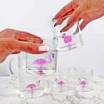 Flamingo Pitcher & Glasses Set for Entertaining