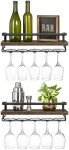 Mkono Rustic Wall Mounted Wine Rack Set of 2