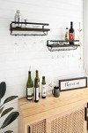 Mkono Rustic Wall Mounted Wine Rack Set of 2