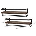 Mkono Rustic Wall Mounted Wine Rack Set of 2