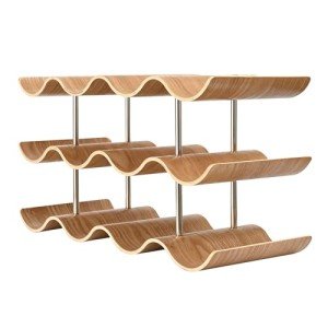 12-Bottle Freestanding Wooden Wine Rack Organizer