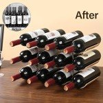 12-Bottle Freestanding Wooden Wine Rack Organizer