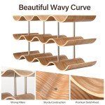 12-Bottle Freestanding Wooden Wine Rack Organizer